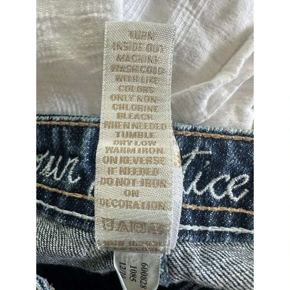 Justice Jeans Girls Simply Low 100% Cotton Distressed Acid Wash Denim Shorts 12S
